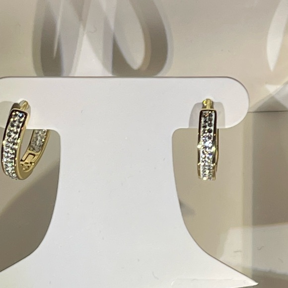 14k gold plate over silver crystal earrings - Picture 2 of 7